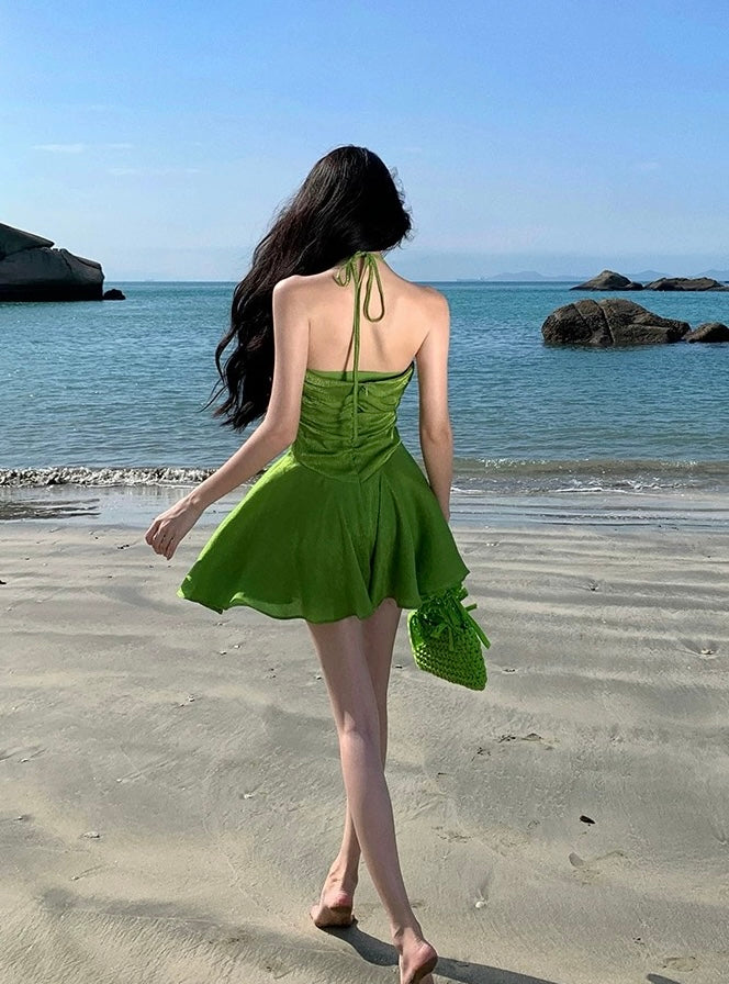 Fairy Bareback Green Dress (S, M, L)