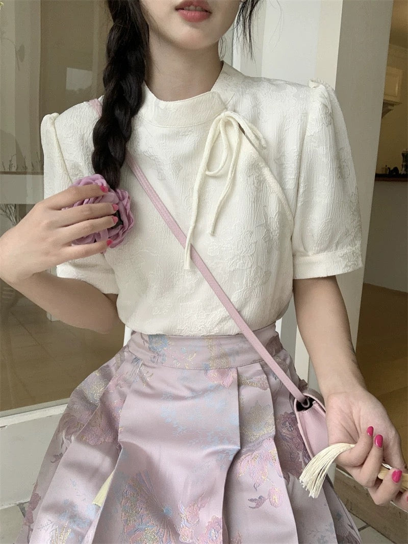 Xing Beige Cheongsam Top