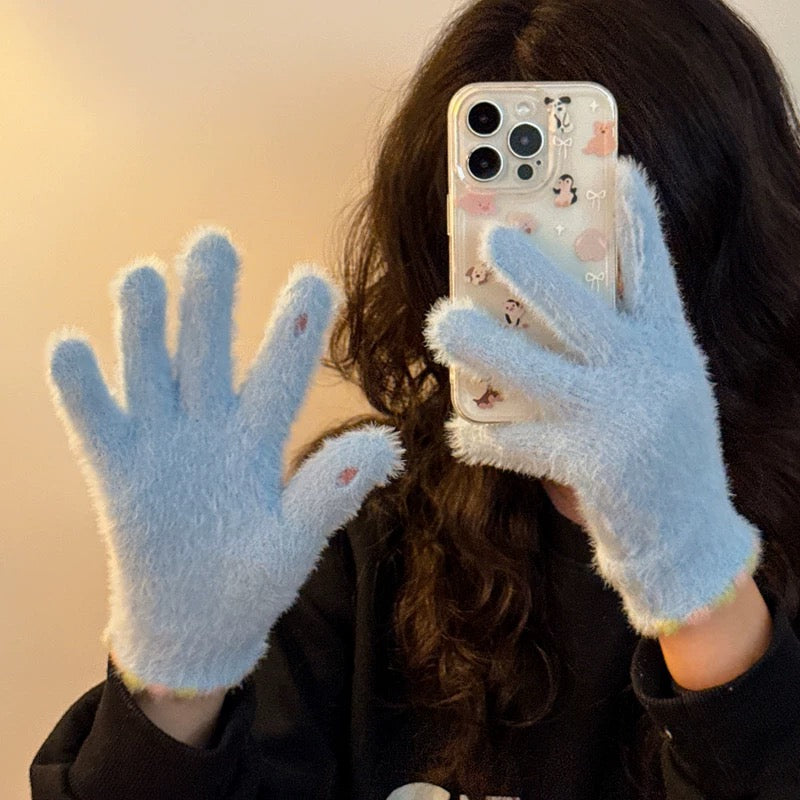 Pastel Colour Glove (White, Blue, Pink)