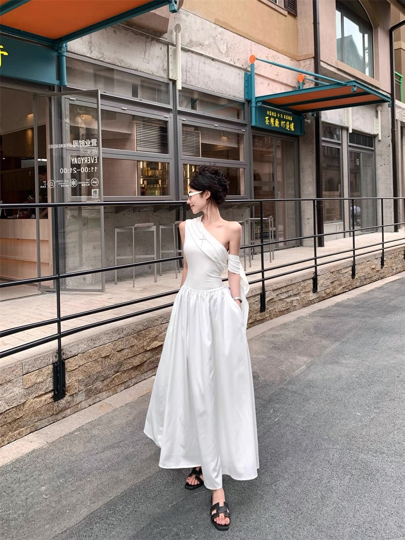 Off Side Shoulder Long Dress