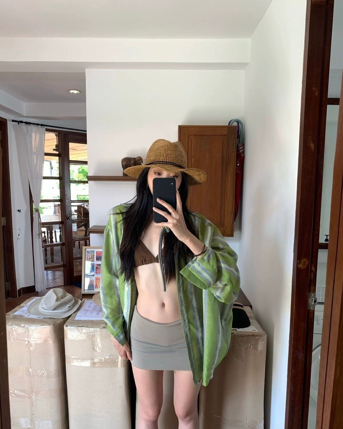 Green Stripe Long Sleeve Shirt