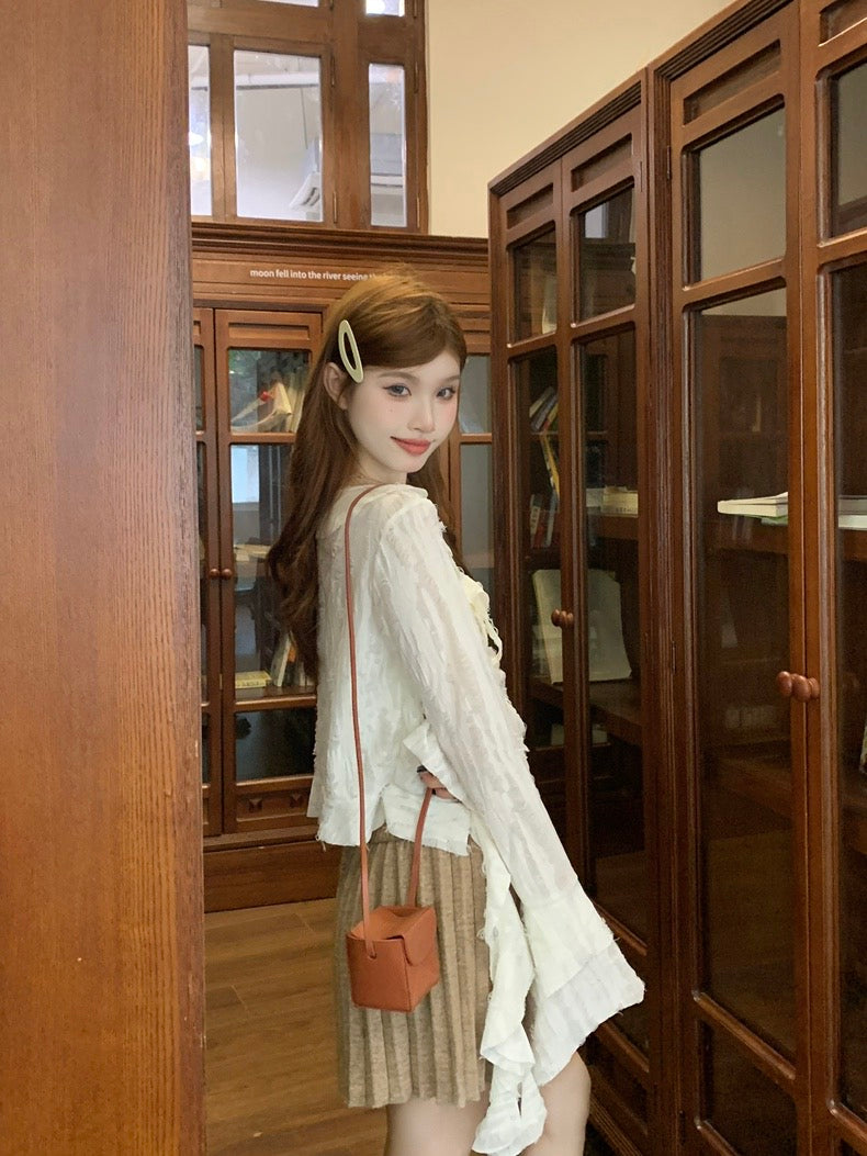 Beige Long Sleeve Cardigan