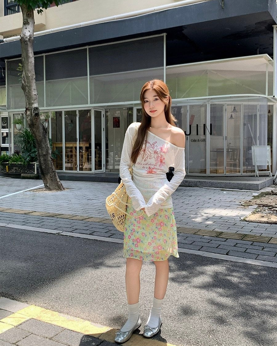 Oversized Thin Long Sleeve Top (C)