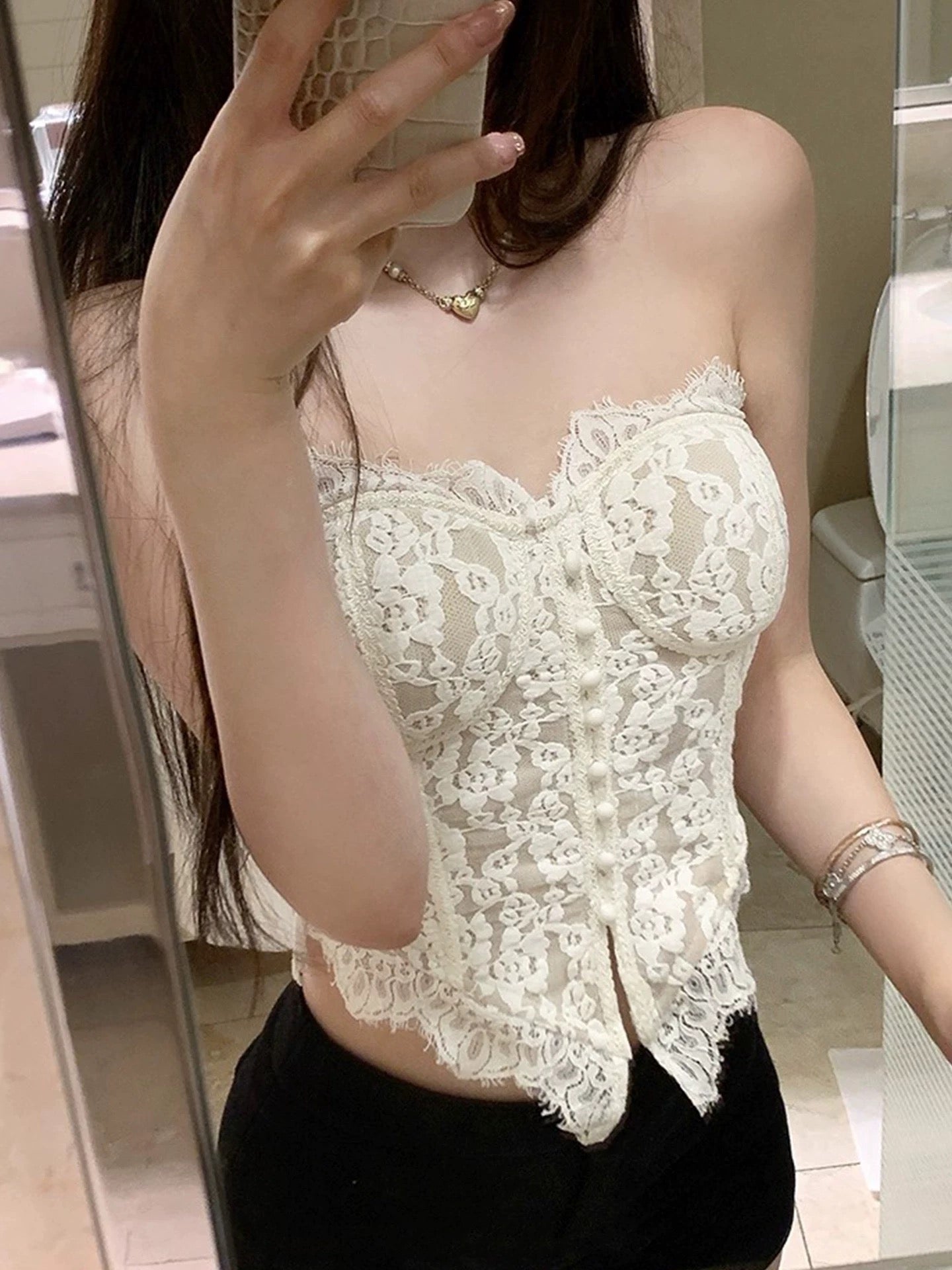 Lacey Beige Tube Top