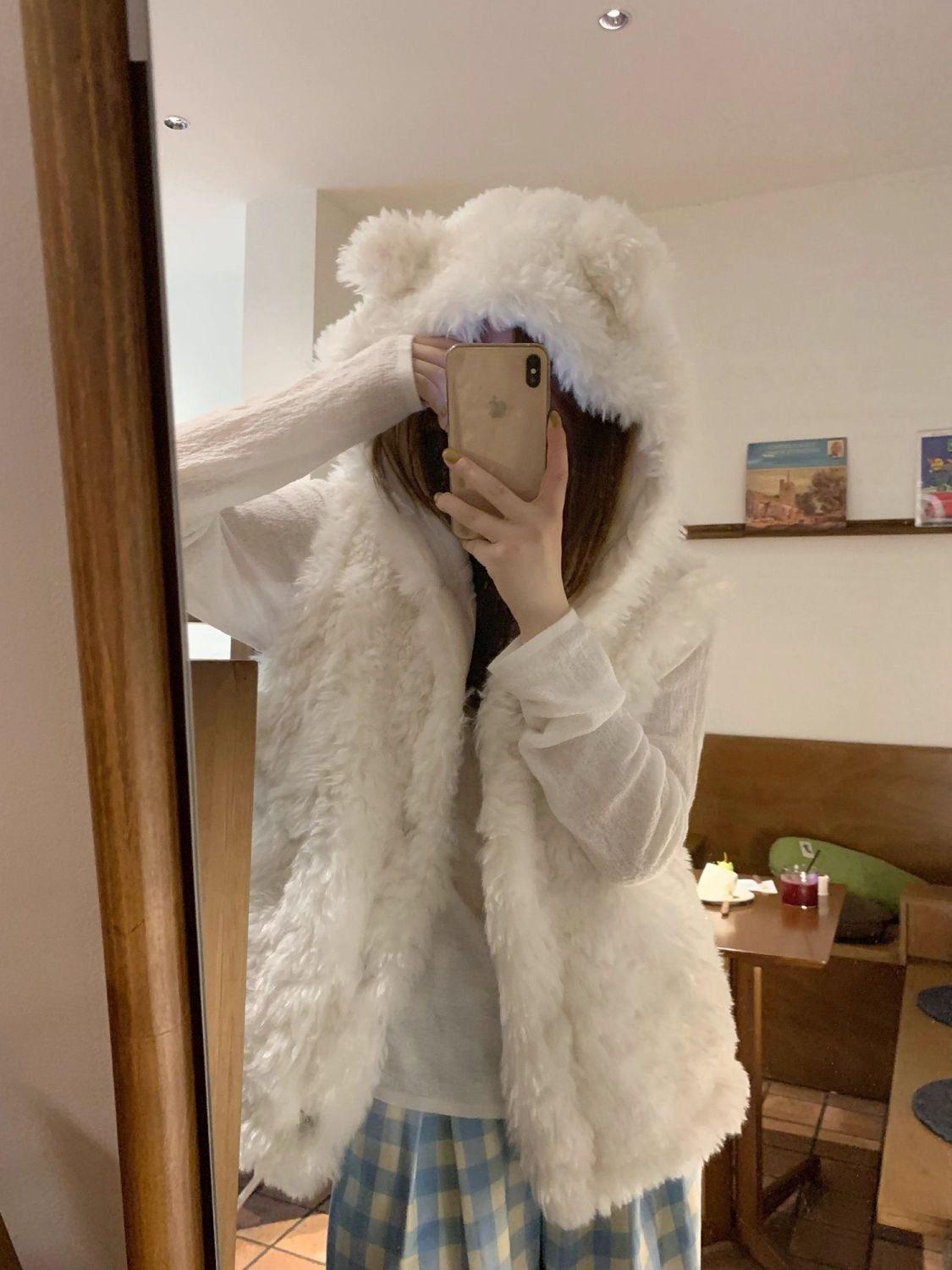 Teddy Furry White Vest Top
