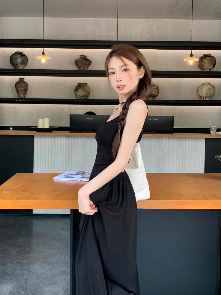 Bareback Waist Cut Long Dress