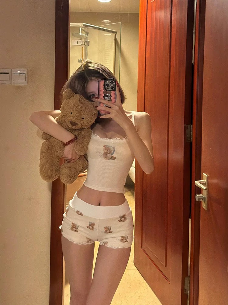 Teddy Top +Short Two Pieces Set