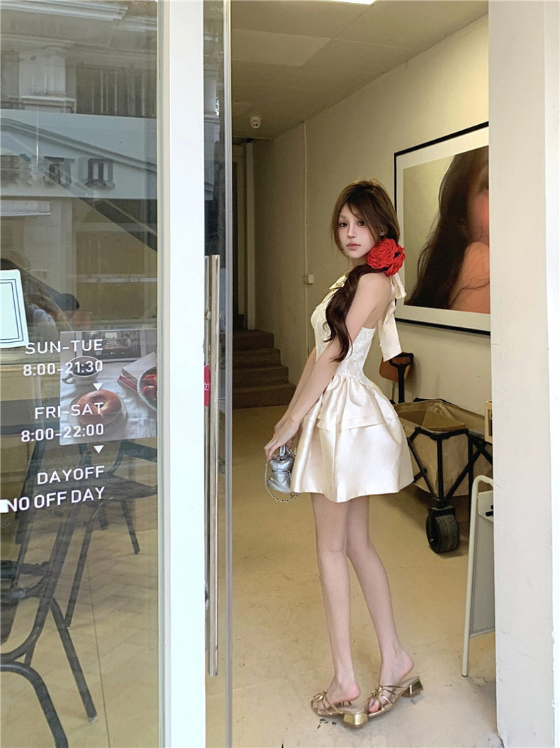 Champagne Princess Ribbon Dress (M)