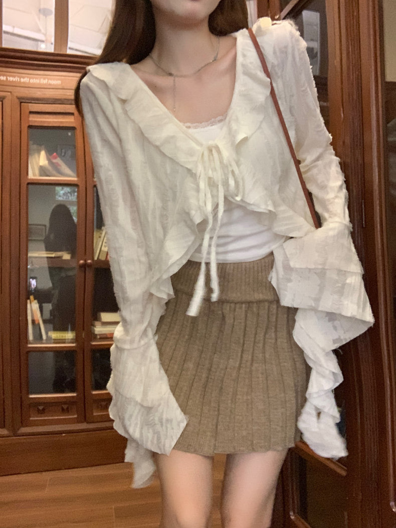 Beige Long Sleeve Cardigan