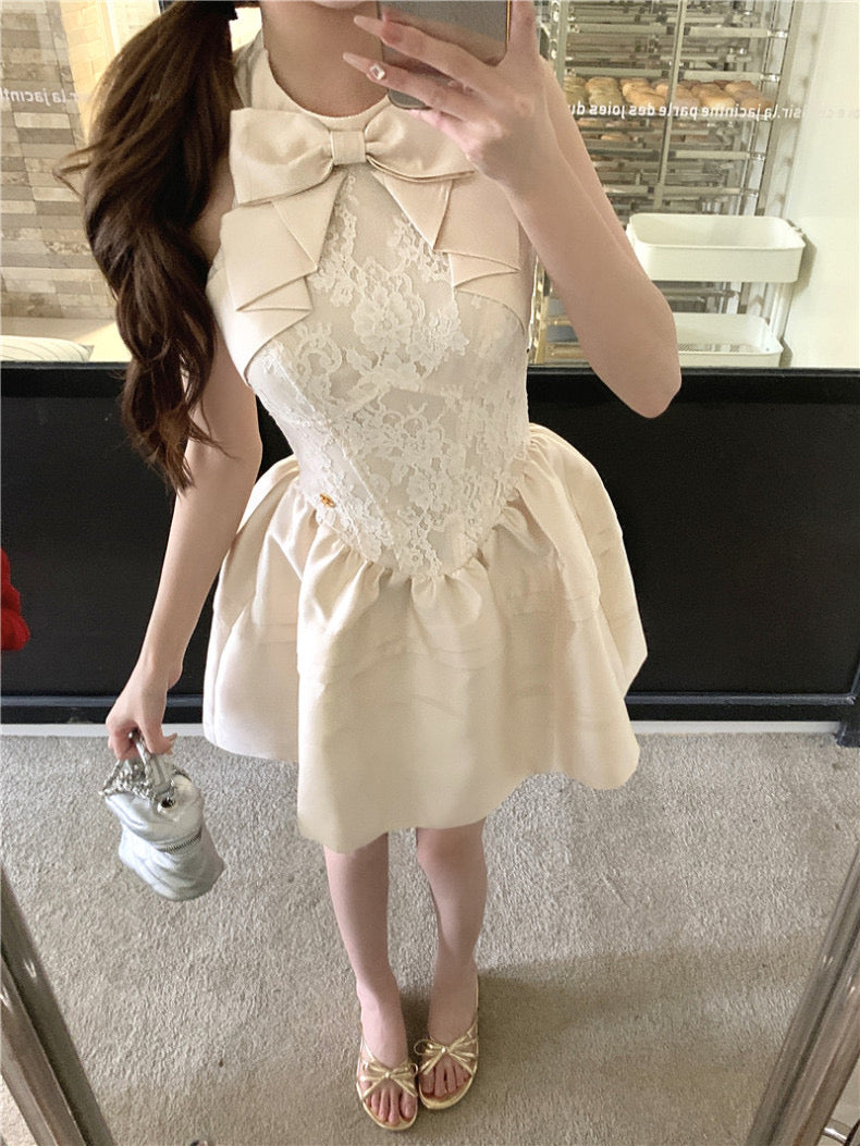 Champagne Princess Ribbon Dress (M)