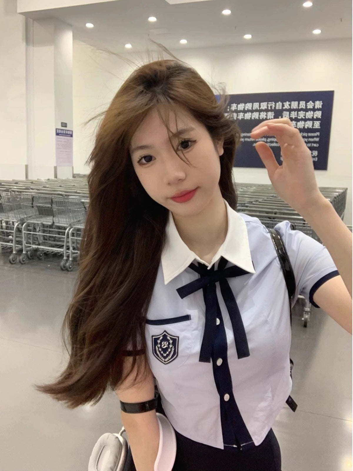 Uni Blue Short Sleeve Top