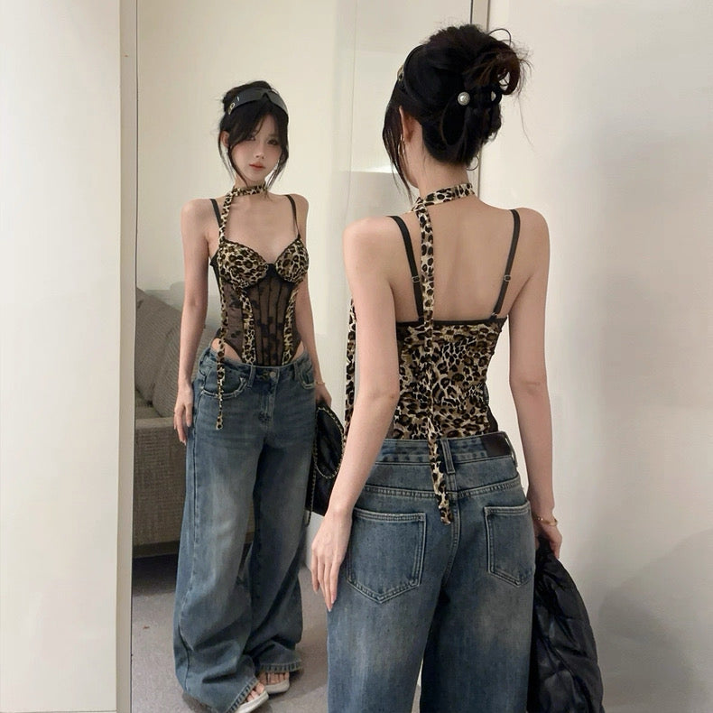 Leopard Lace Inner Suit With Padding