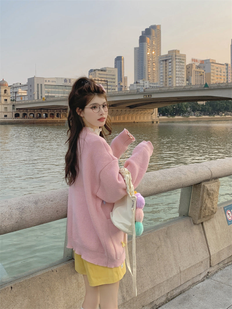 Pastel Flower Cardigan Top