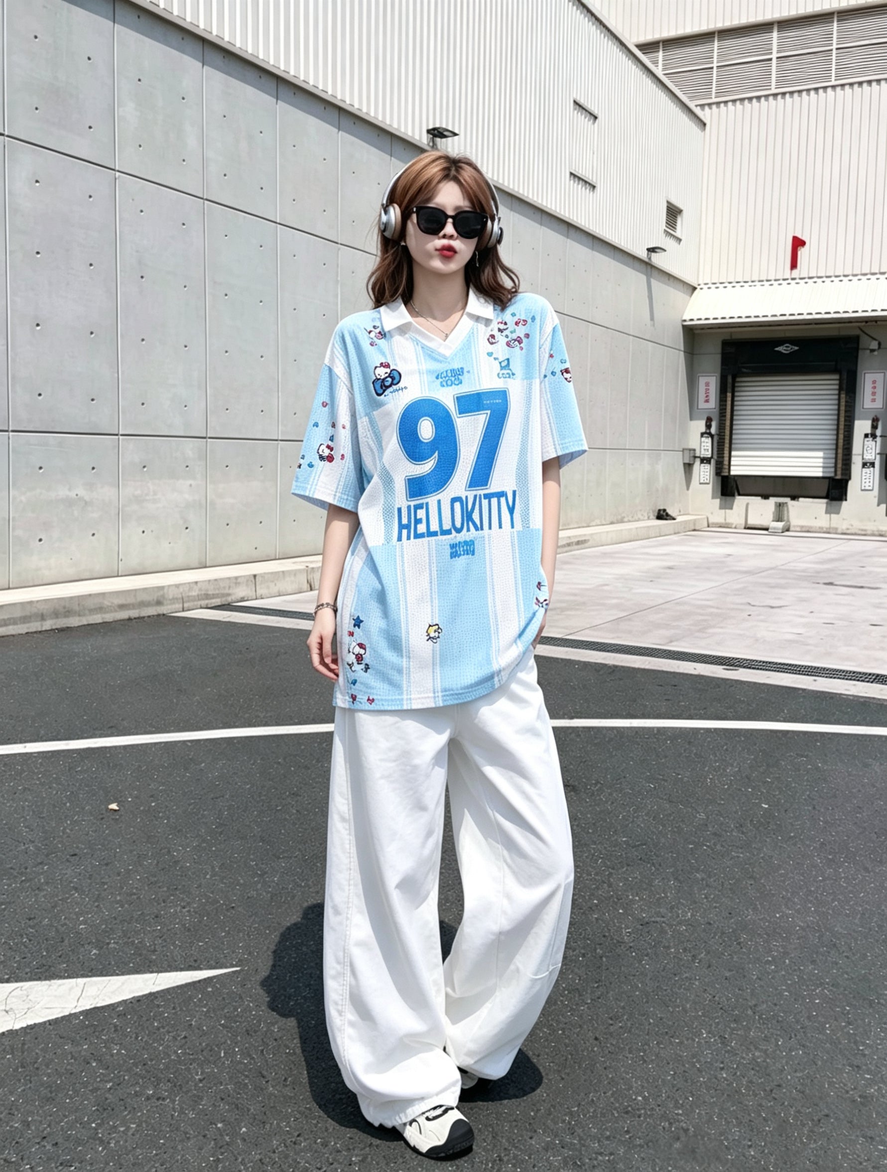 No.97 Blue Ball Tee Top