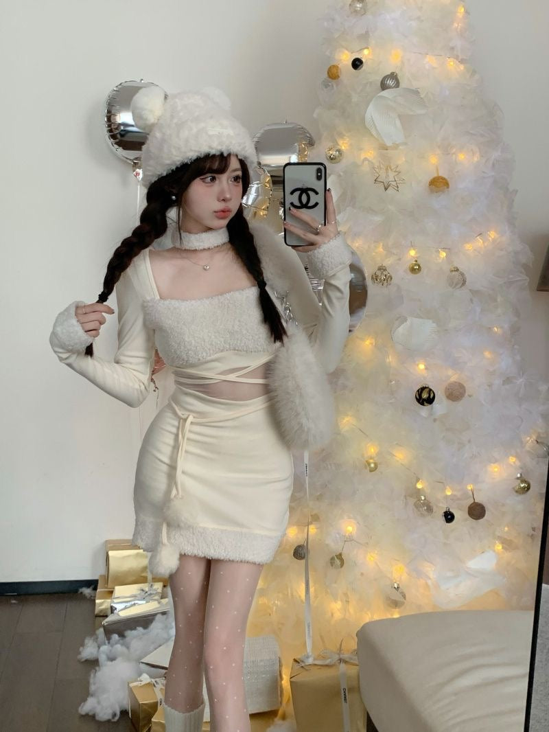 Waist Cut Long Sleeve Dress