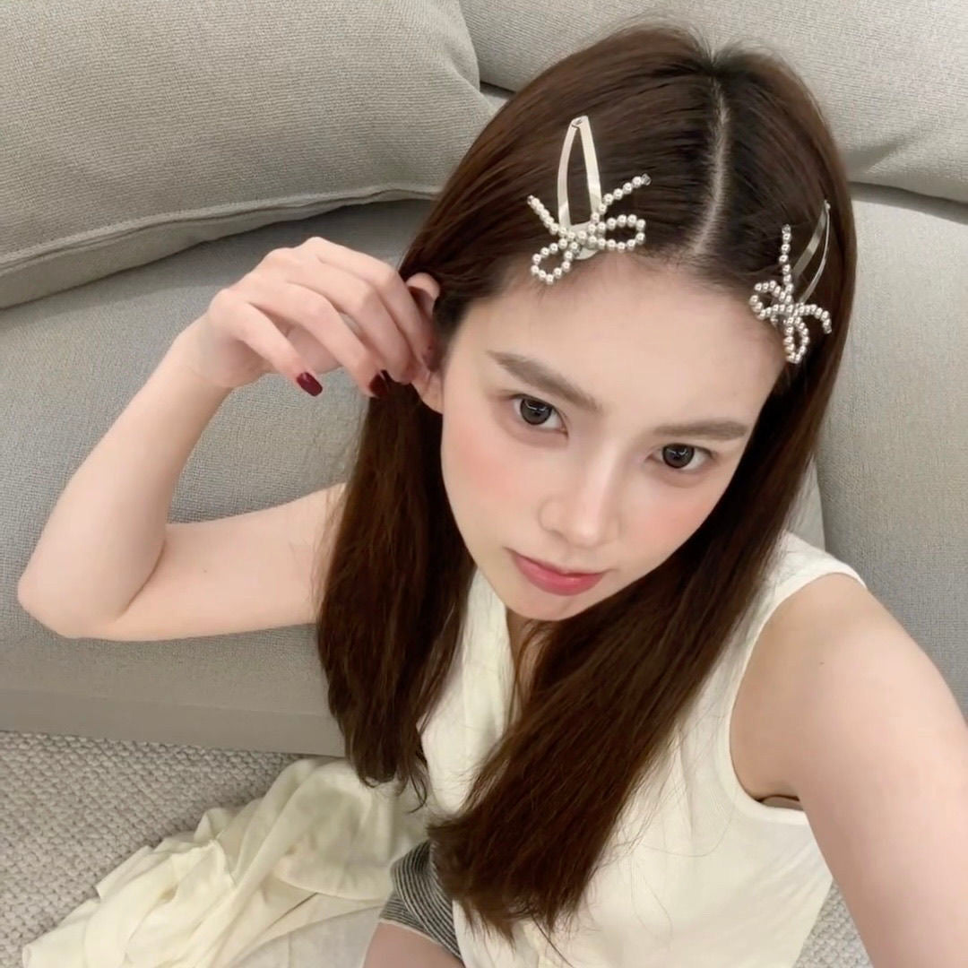 Mini Silver Ribbon Hair Pin Set