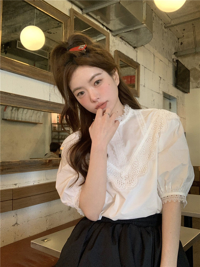 Puff Sleeve White Top