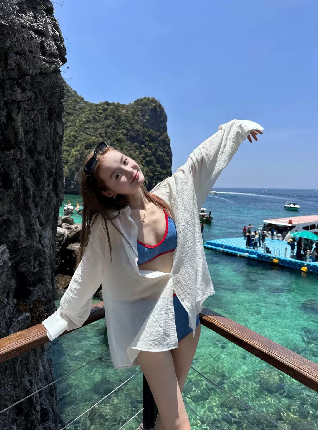 C003 Thin White Cardigan Shirt