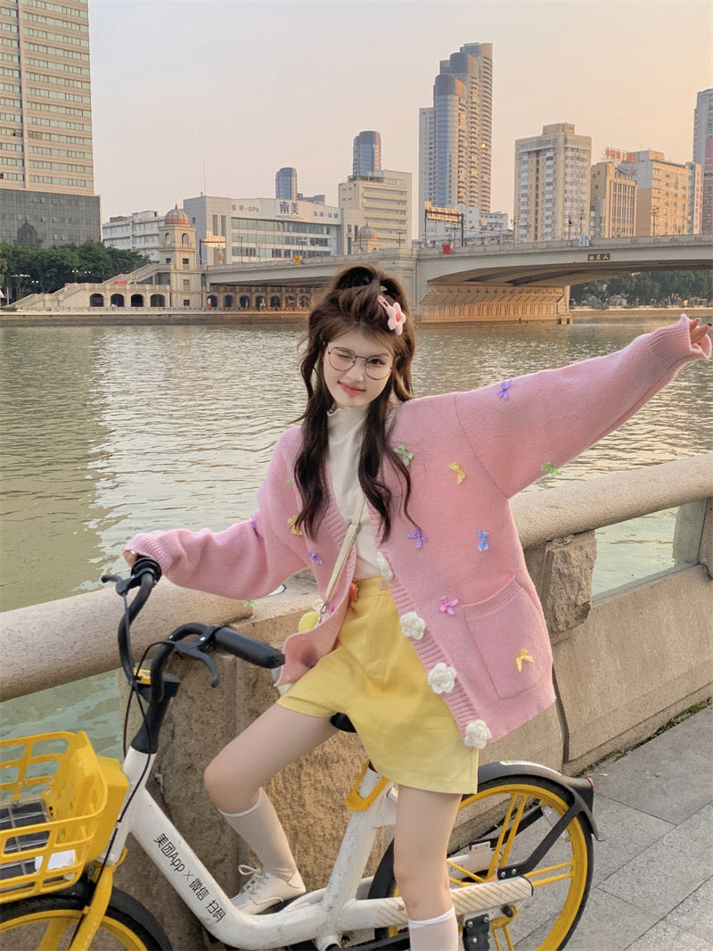 Pastel Flower Cardigan Top