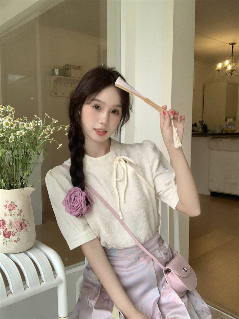 Xing Beige Cheongsam Top