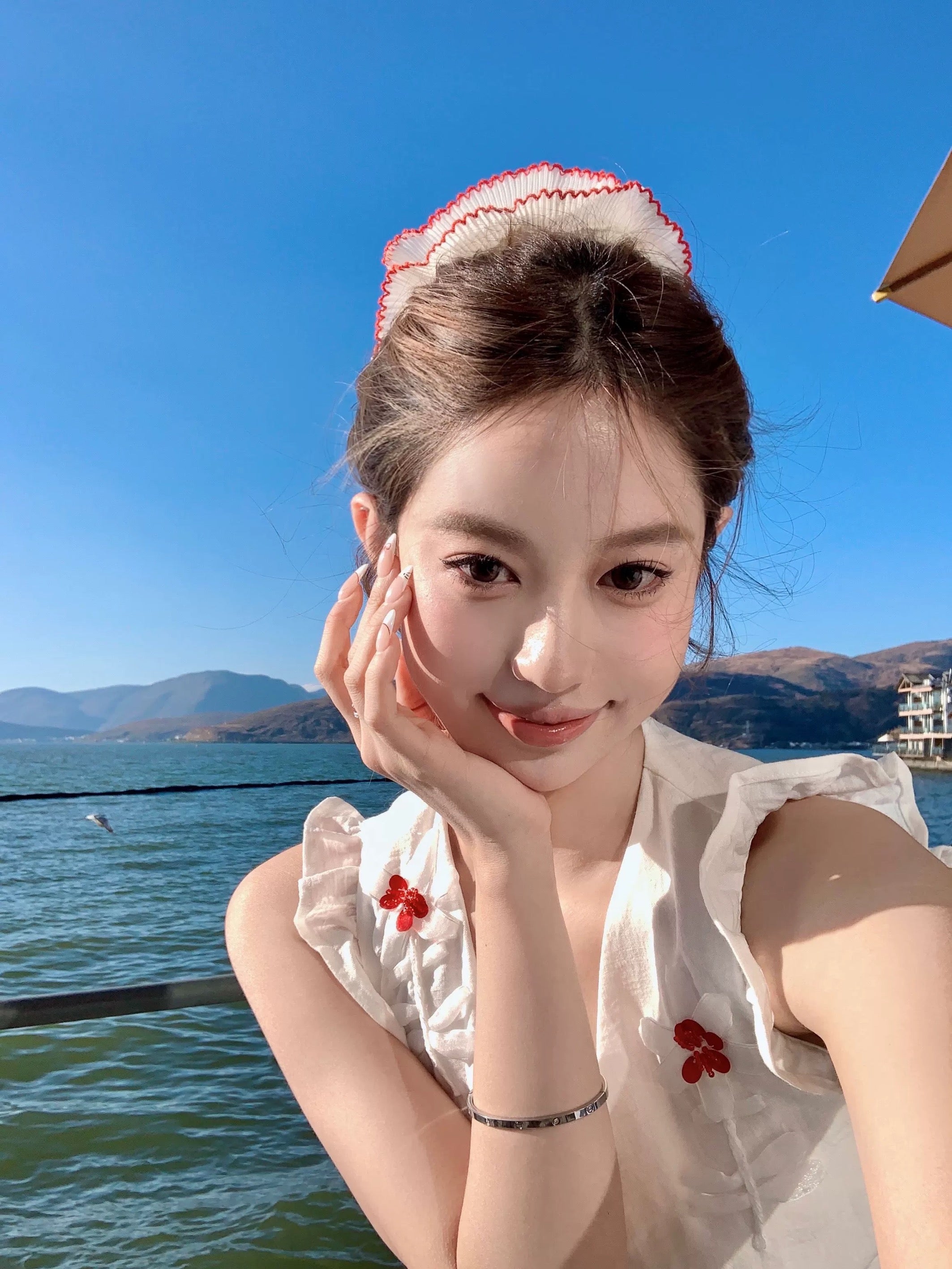 Korean Red Line Hair Rubberband