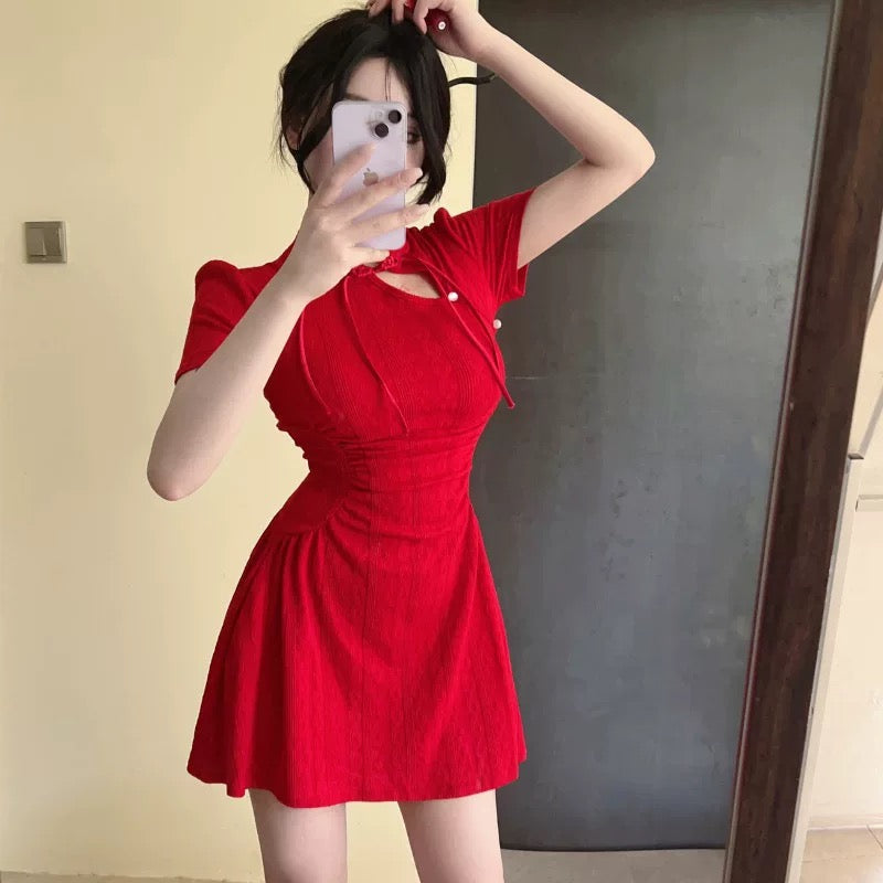 Red Cheongsam Dress (S)