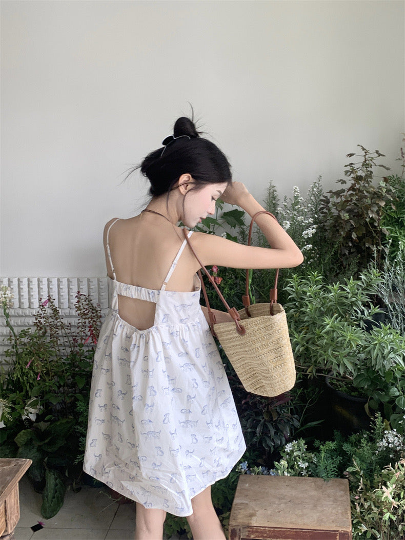 Kittens Print Strap Top/Dress