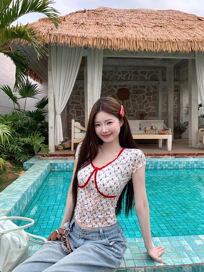 Mini Floral Lacey Top (XS, S)