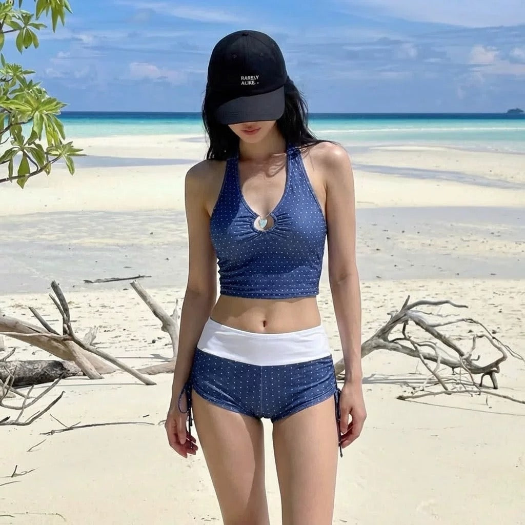 Blue Heart Navy Bikini BK45 Two Piece Set (S, M)