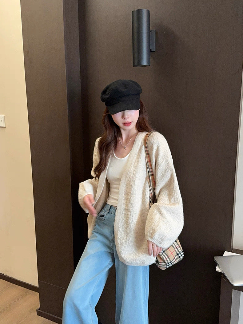 Casual Knitted Long Sleeve Cardigan Top