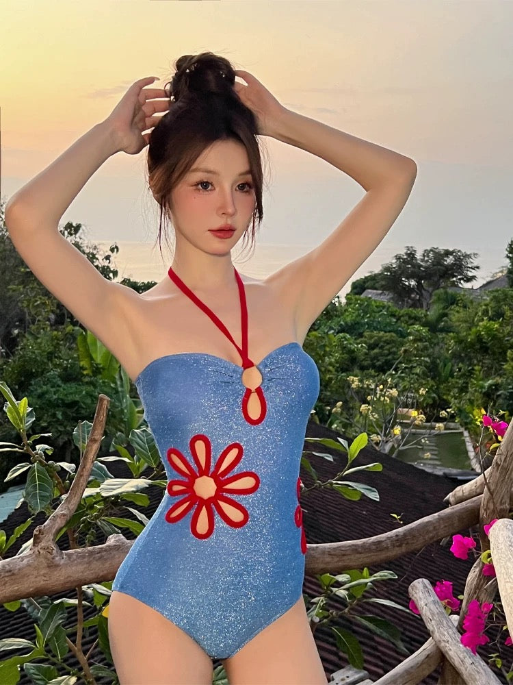 Red Sunflower Shine Blue BK18 Swimsuits