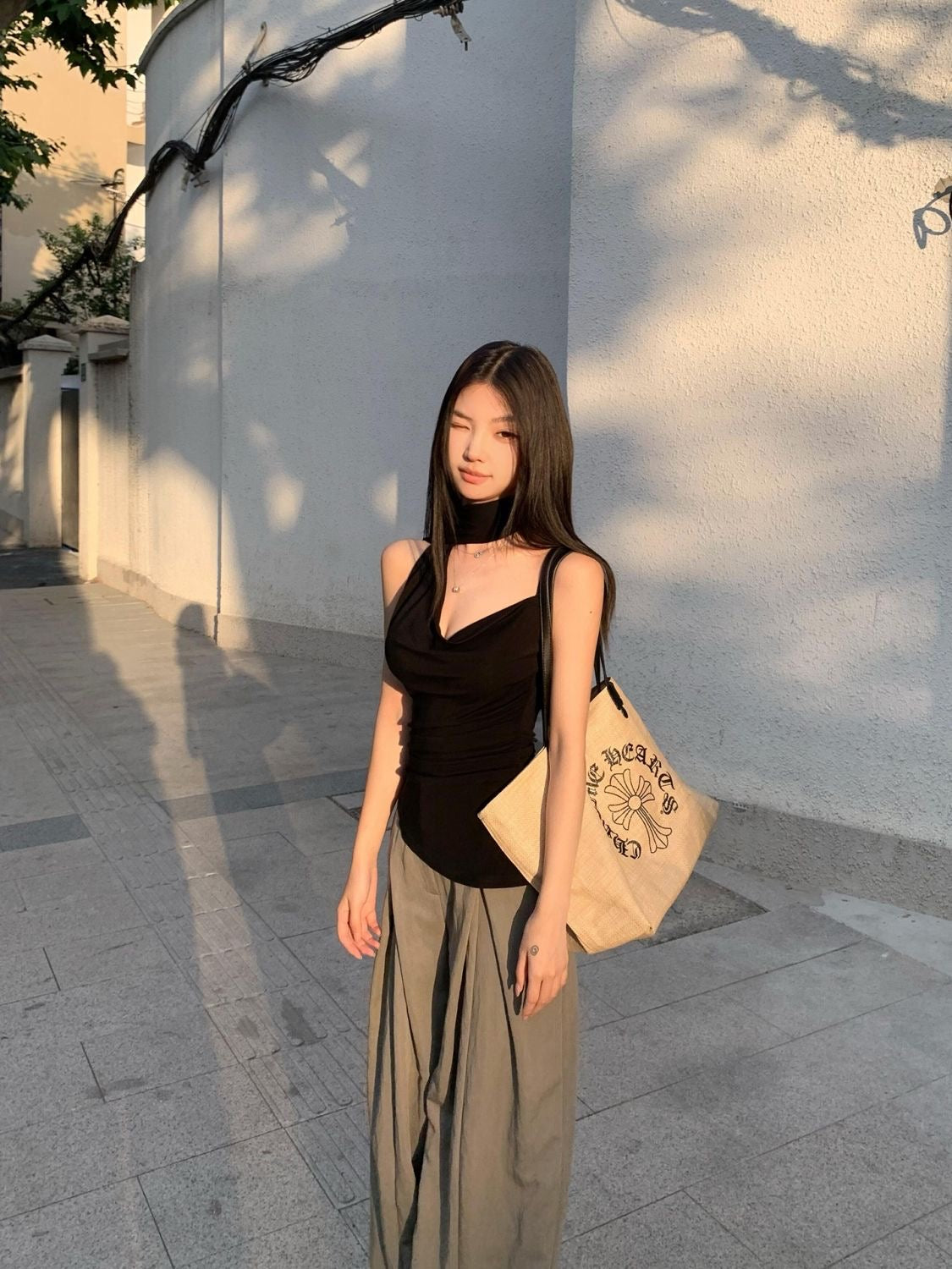 Collar Strap Black Top