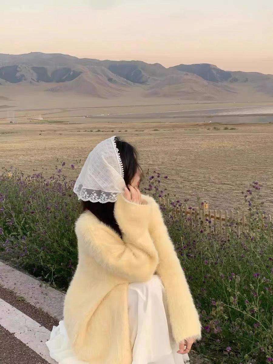 Yellow Fuzzy Cardigan