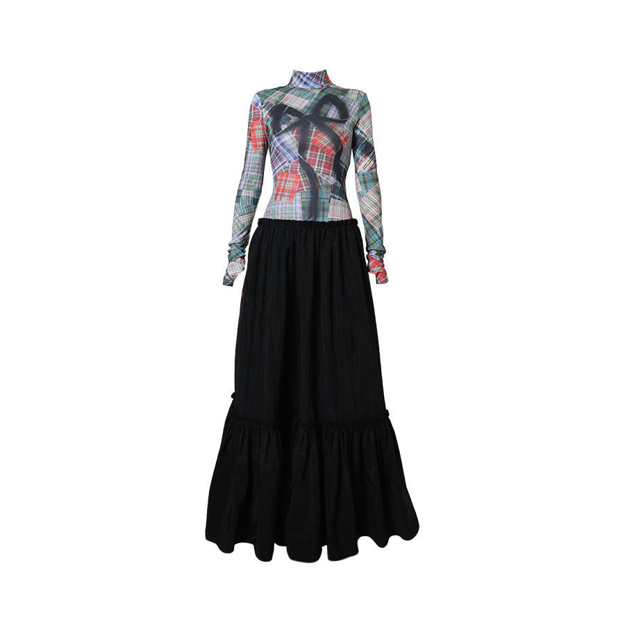Halter Collar Maxi Black Long Dress