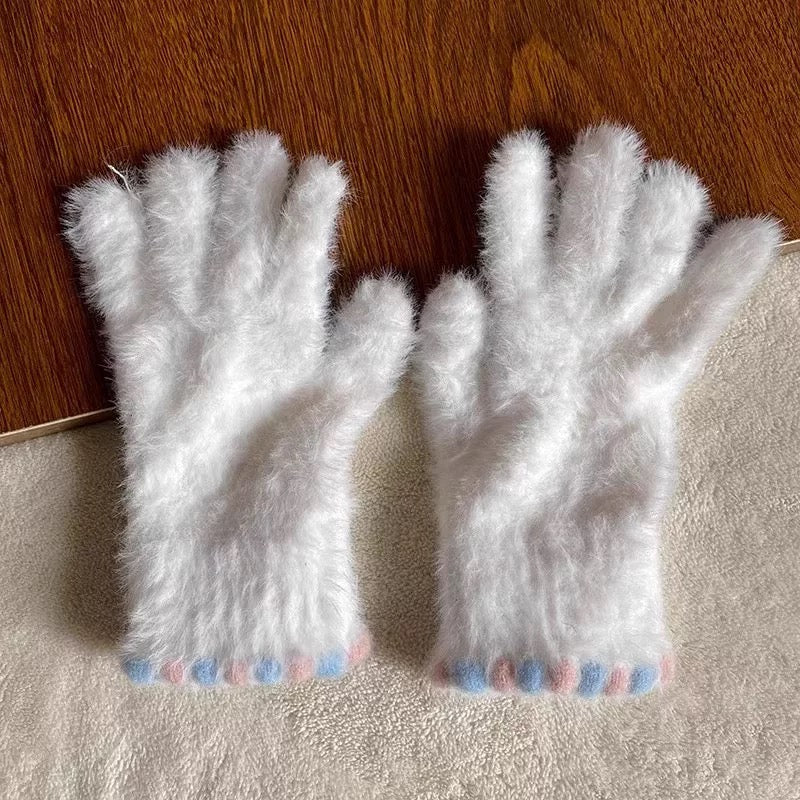 Pastel Colour Glove (White, Blue, Pink)