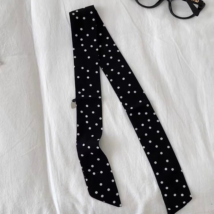 Polka Dot Ribbon Scarf as Choker/Necklace