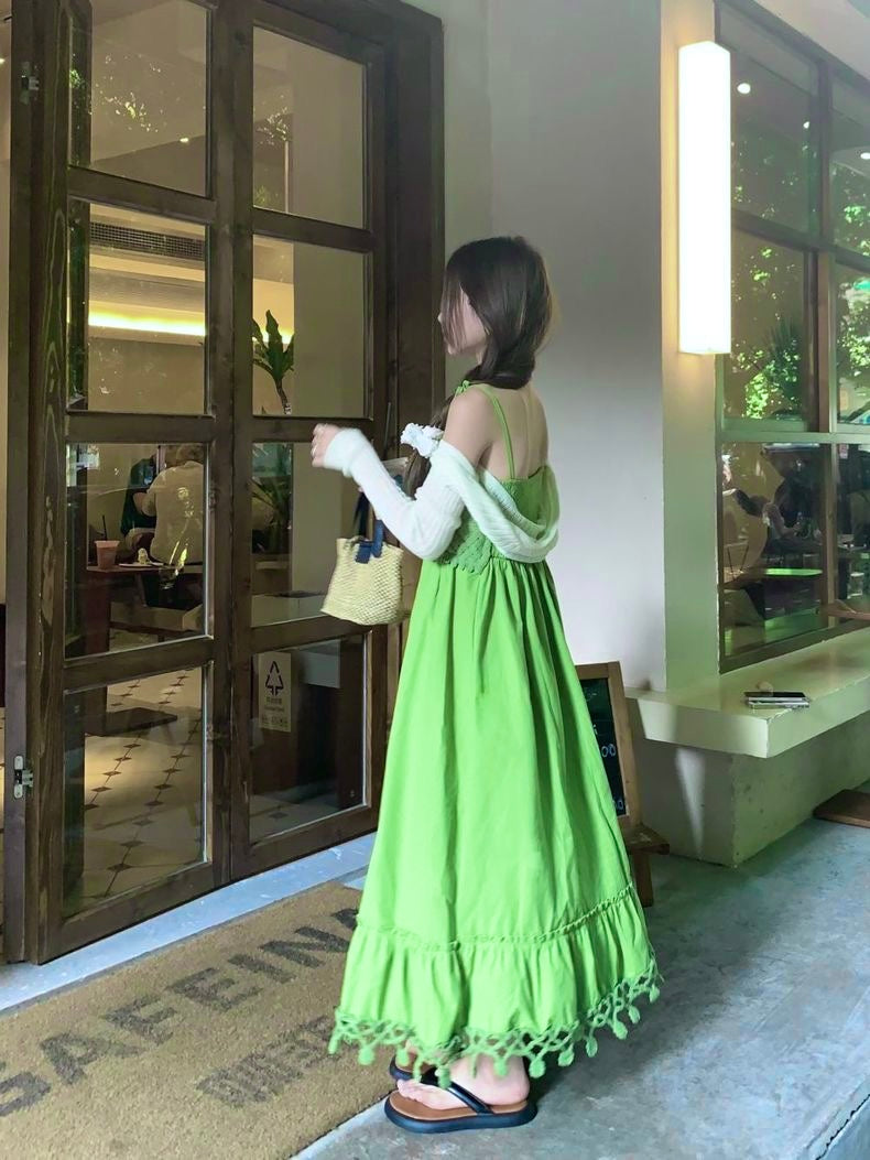 Avocado Green Long Dress