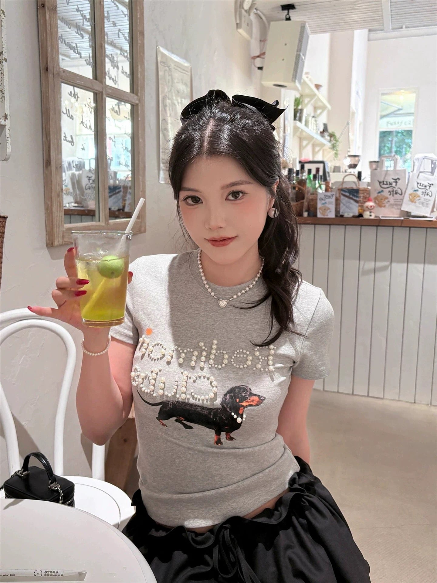 Grey Pearl Dachshunds Top Tee