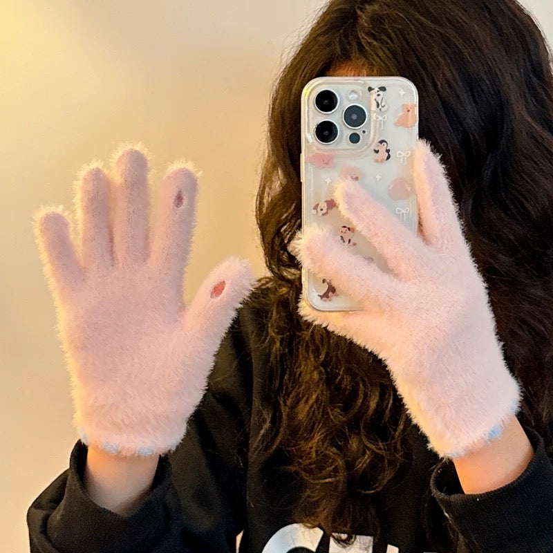 Pastel Colour Glove (White, Blue, Pink)