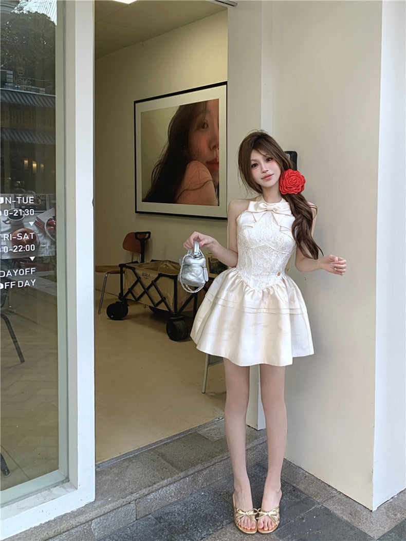 Champagne Princess Ribbon Dress (M)