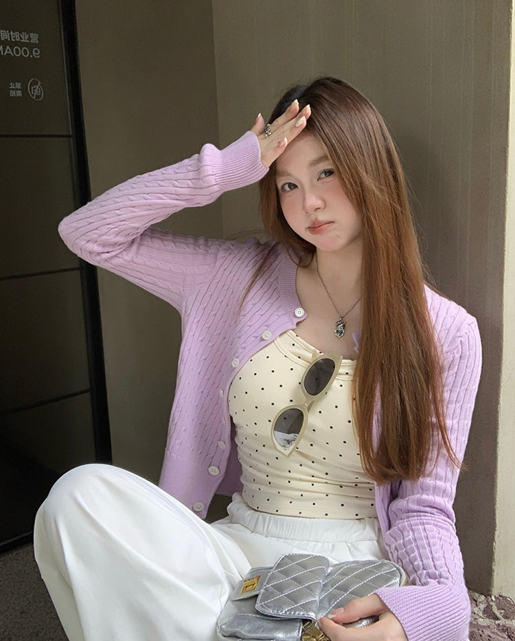 Anley Knitted Long Sleeve Cardigan Top