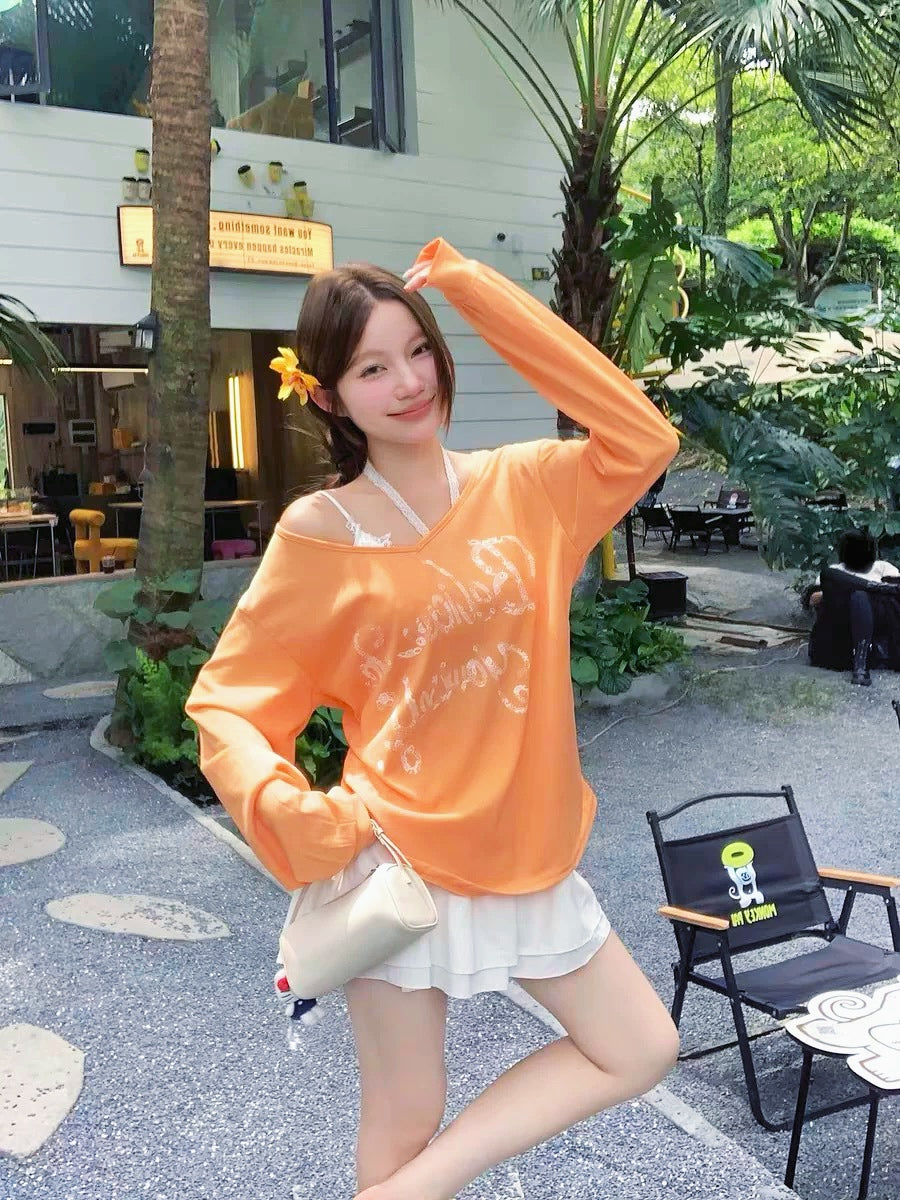 Orange Long Sleeve Top