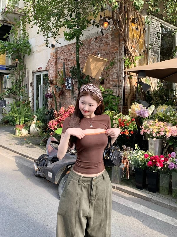 Brown Two Piece Tube Top