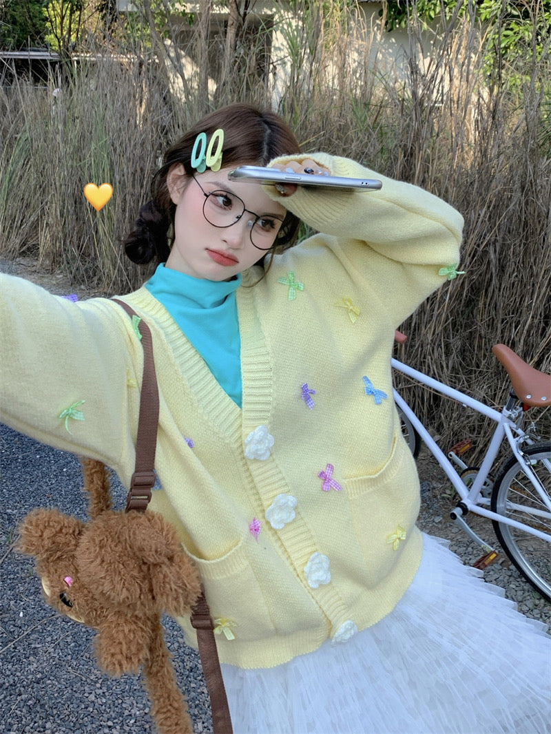 Pastel Flower Cardigan Top