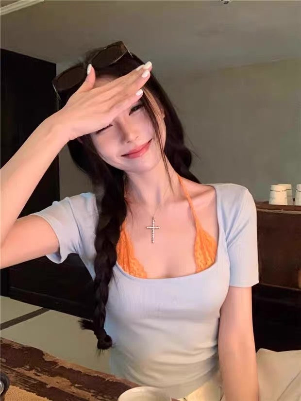 Mix Orange Blue Top
