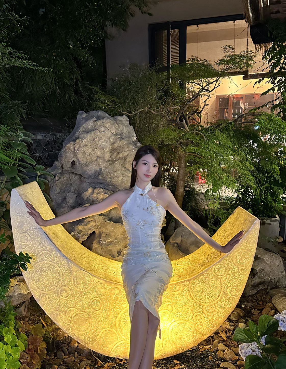 Beige Cheongsam CD027 Long Dress (S)