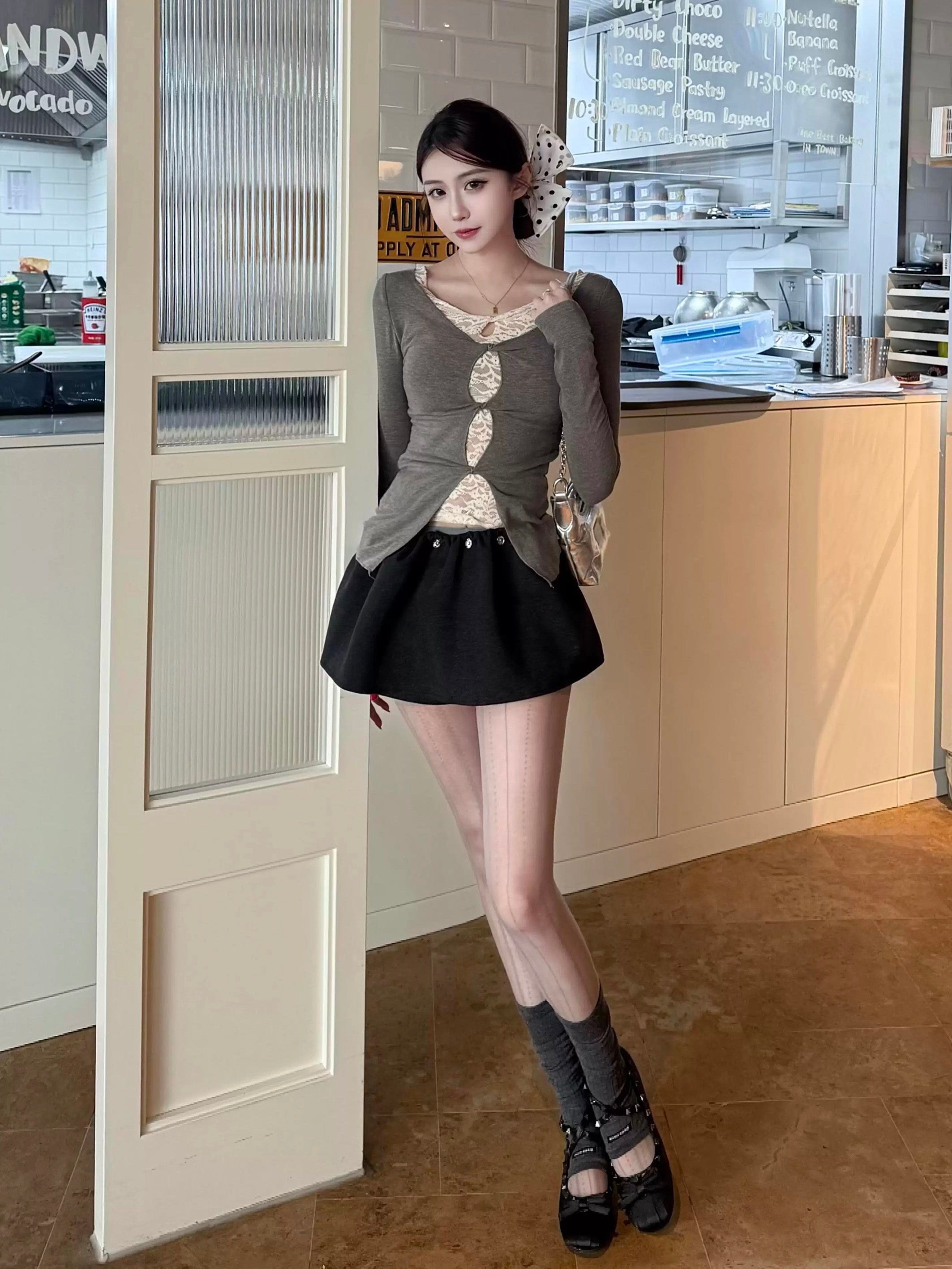 Mix Laces Long Sleeve Top