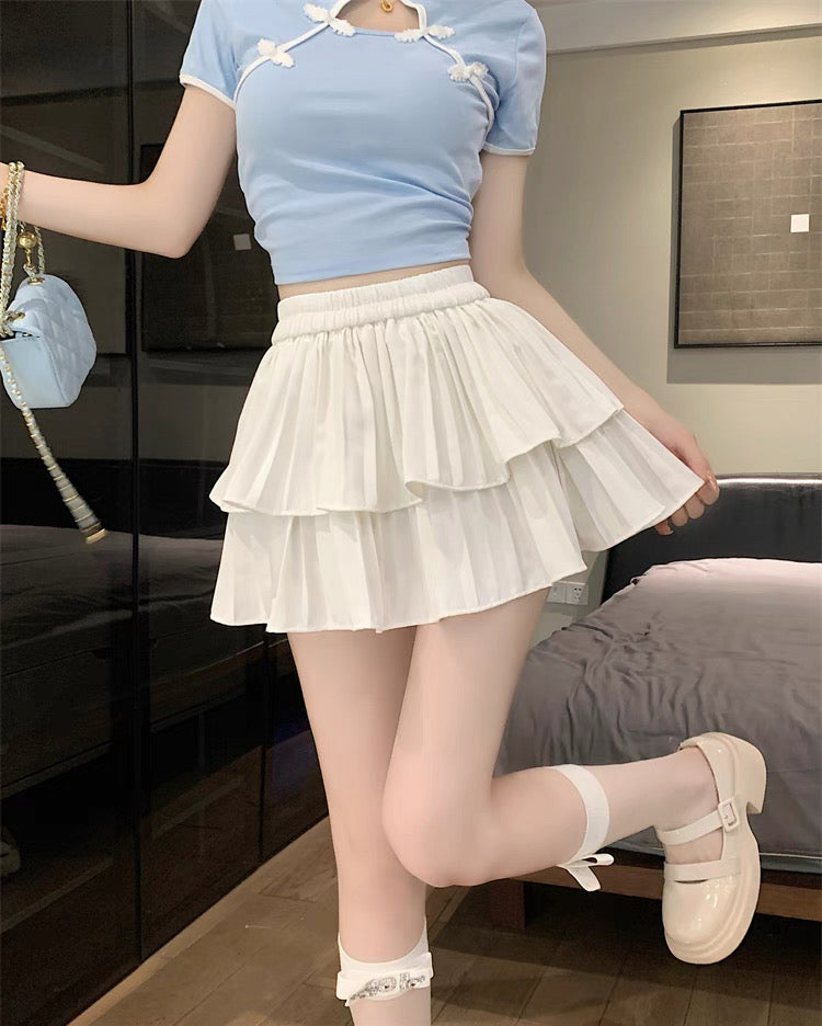 White Pleated Skirt/Skort