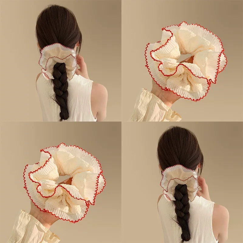 Korean Red Line Hair Rubberband