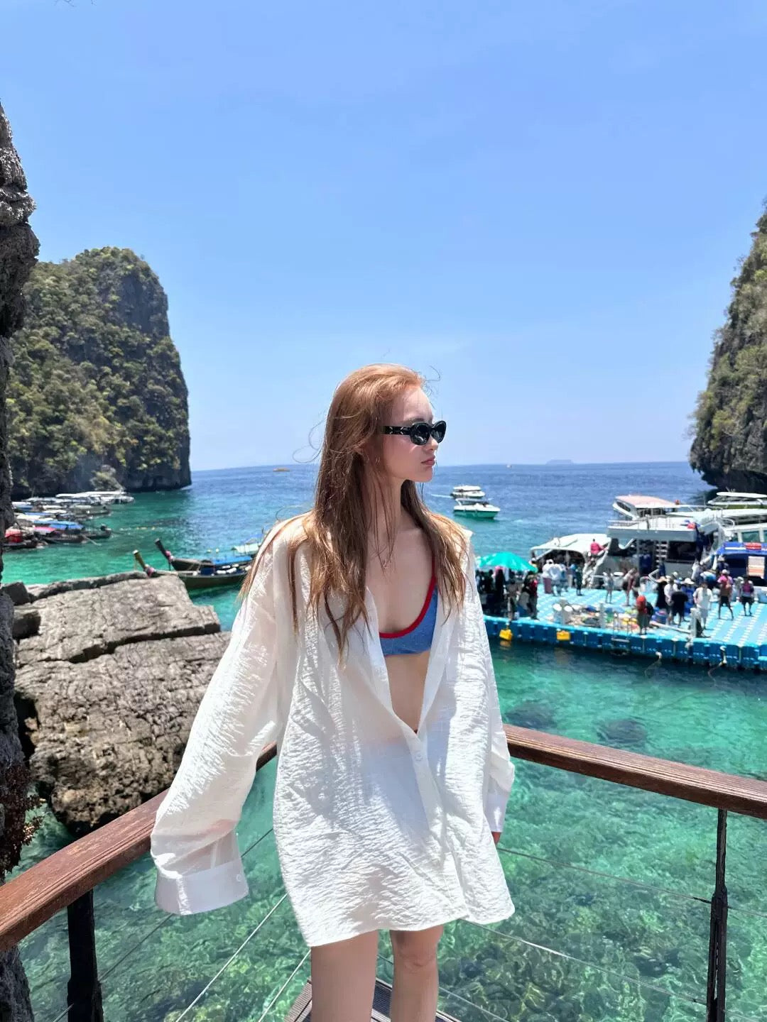 C003 Thin White Cardigan Shirt